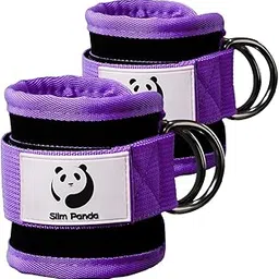 Slim Panda Ankle Strap for Cable Machine,Ankle Cuff for Kickbacks, Booty Hip Abductors,Glute Workouts, Leg Extensions, Curls for Men and Women, Adjustable with Double D-Rings (Pair, Purple)-picture-10