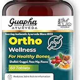 Guapha Ayurveda Ortho Wellness | For Healthy Bones & Joints With Herbal Extracts Of Boswellia Serrata, Curcumin, Rosehip | 60 Tablets-picture-11