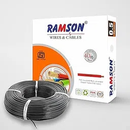 Ramson 0.5 Sqmm Single Core PVC Insulated Multistrand Copper Cable for Domestic & Industrial Connections Electric Wire 90 Meter (Black)-picture-21