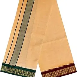 yettalan Mens 3 Row Rutraksha 100% Cotton Temple Wear Color Dhoti 2 Mtr Mundu/Vesti-picture-49