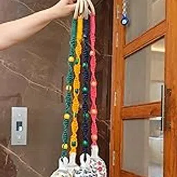 Handmade Macrame Ceramic Decorative Bells, Small Size, Ceramic Bells Bohemian Home Wall Decor, Hanging Bells for Home Decor-image-4
