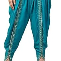 divas enterprises Women's & Girls Cotton Harem Pants - Loose Fit, Full Length, Elastic Pants, Cuffed Style, Front Pleated Patiala Dhoties, Perfect for Casual, Ethnic & Festivals (Blue, XS)-picture-51