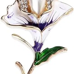 Dripping Enamel Alloy Pearl Rose Flower Brooch Pin For Cloth Accessories-image-49