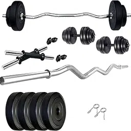 Protoner Home Gym 10 kgs, 2.5 kg x 4 Plates, 1 x 3 feet bar,2 x Dumbbell rods-picture-34