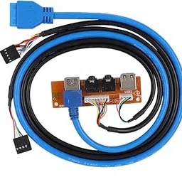 USB 3.0 Dual Port & HD-Audio Front Panel, Computer Expansion Board 2 USB 3.0 Port hubs with 55cm Extension Cable, (Audio & Mic & USB)-picture-13