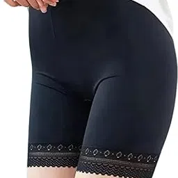 Women Lace Trim Boyshort for Women Breathable Ice Silk Fabric Soft Strachable Running Yoga Cycling Short Underskirt.-image-45