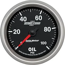 Auto Meter 7621 Sport-Comp II 2-5/8" 0-100 PSI Mechanical Oil Pressure Gauge-picture-10