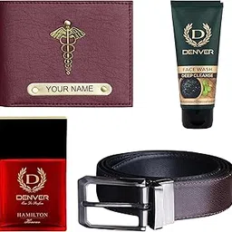 the wallet store Personalized Wallet with Leather Belt Perfume & Face Wash Gift Set for Him (Cherry)-picture-61