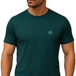 CHKOKKO Men Polyester Solid Quick Dry Half Sleeve Regular Fit Round Crew Neck Active Sportswear Gym T-Shirt for Workout Training Running and Fitness Activities-picture-11
