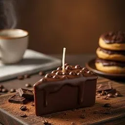 “Wish Candels Chocolate Bubble Pastry Candle | Long Lasting Decorative Candle | 5 Hours Burn Time | Perfect for Gifting & Home Decoration” image 1