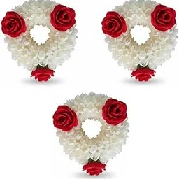 Wedding Bridal Hand Gajra Scrunchie Bracelet Floral Jewelry with Jasmine Mogra and Rose Indian Party Accessory Handmade (Pack of 3)-picture-14