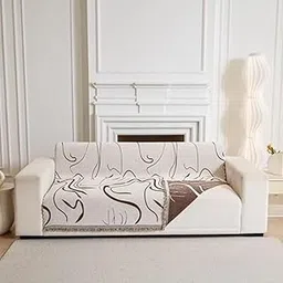 HOMETHREADS Reversible Thick and Soft Floral Sofa Cover | Elevate Your Living Space with Luxurious Slipcover Solutions for Sofa (Brown, 4 Seater/200x180cm)-picture-11