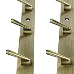 DOCOSS Antique Brass Wall Hooks for Hanging Cloth and Towel Hangers for Wall,Door Hangers,Hook Rail Bathroom Accessories- Pack of 2-picture-18
