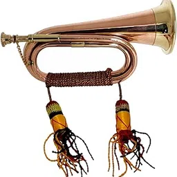 CAVALRY BUGLE CIVIL WAR WITH COPPER AND BRASS FINISH MUSICAL INSTRUMENT-picture-43