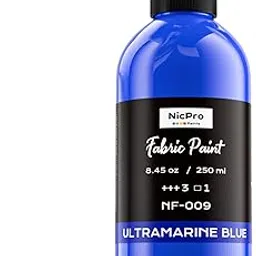 Nicpro Blue Fabric Paint for Furniture, 8.45 oz (250 ml) Fabric Paint for Clothes Permanent, Soft Rich Pigment Non-Toxic Textile Paint for Fabric DIY Crafts T-shirts Shoes Jeans for Kid Adult-picture-19