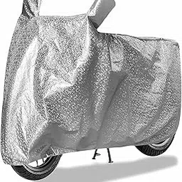 AEGIS All Weather Protection Universal Two Wheeler Cover | Anti Dust, 100% Waterproof, UV Proof - Elastic Grip with Mirror Pocket Bike Cover | (Magic Silver, All Bikes Upto Pulsar 180cc Size) image 1