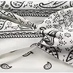 Future Tabs Bandana Knot Headband - Paisley Print Head Hair Wrap Cloth for Men & Women | Stretchable & Comfortable Headbands for Yoga, Jogging and Gym - White-picture-32