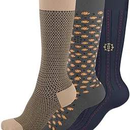 burchmarq Trinity, Socks for Men, Premium Combed Cotton, Combo Pack of 3 Pairs, Size UK 6 to 8 (24 to 26 cm), Crew Length, Seamless, Formal and Dress Socks-picture-30