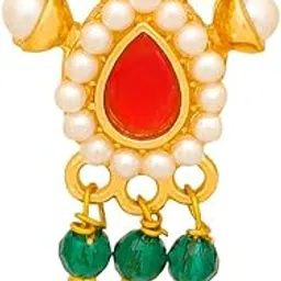 luv fashion Maharashtrian jewellery traditional nath nose ring Without Piercing Marathi Nose Pin For Women And Girls NSP156FSGR-picture-47