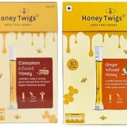 Honey Twigs Honey Ginger and Cinnamon Honey, 480g(240g + 240g - 60 Twigs) | Infused with Healthy Ingredients | Without Sugar | No Added Color | No Preservatives-picture-20