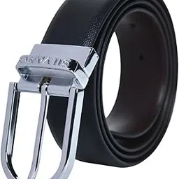 silvano Miguel Formal Reversible Leather Belt for Men Black Brown Dual-Tone, Full-Grain Leather with Swivel Lock Buckle, 3.5 cm Width-picture-29