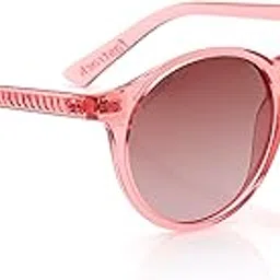 Brown Colored Round Shaped Plastic Frame Polarized Sunglasses for Women-image-79