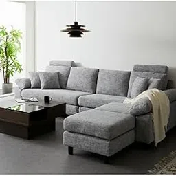 Torque - Ferguson 6 Seater Interchangeable (Grey) Fabric L Shape Sofa for Living Room | Bedroom | Office Furniture| 3 Year Warranty-picture-18