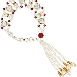Round Shaped Kundan & Pearl Bracelet For Bhabhi/Sister-image-92