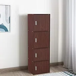 HomeTown Albert Cabinet (Walnut & Cherry Brown, 4 Tier)-picture-10