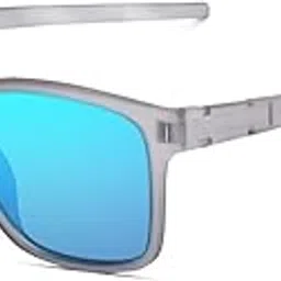 mashamart Sports Sunglasses for Men & Women Classic Retro Square Frame,Driving Sunglasses 100% UV Protection (Blue & Black)-picture-38