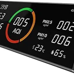 amiciSense Multifunctional AQI Monitor for PM2.5, PM1.0, TVOC, HCHO, CO2, Temperature & Humidity | 10 in 1 Advanced Air Quality Analyzer with Date-Time Display and Adjustable Threshold Alarm-image-74