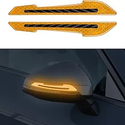 JANVITHA Universal Car Reflective Stickers | Super Reflective Rearview Mirror Trim Decals, Anti-Collision Strips, Anti-Scratch Protection, Warning Safety Stickers for Cars & Bikes - 2pc-image-59