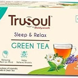 TruSoul By Baidyanath Natural Herbal Sleep and Relax Green Tea, Infused with Lavender and Chamomile, Promotes Sleep and Calms Mind with Benefits of a Relaxing Herbal Kadha (25 bags)-picture-22