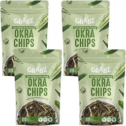 GRABZ Crispy Bhindi Okra Chips| Air-Cooked, Solar-Dehydrated |Low Calorie Snacks - Roasted , Namkeen - No Transfat Diet| Gluten Free, Low Gi, No Cholesterol & Trans Fat Low Cholesterol | High Fiber, Olive Oil & Spicy Garlic Masala Flavor | 20g Each (Pack of 4)-picture-29