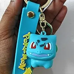 Keychain 3D Poke-mon Keychain | Cute Keyring & Quirky Bag Charm | Hard Silicone, Unbrekable | With A Strap & Bag Hook | Single Piece. (Bulbasaur)-picture-26