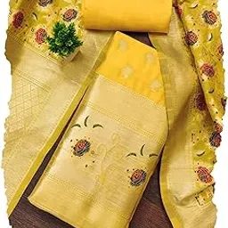 minius Women's Banarasi Patola Silk Unstitched Salwar Suit Dress Material With Dupatta-picture-25
