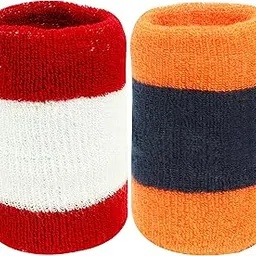 Neska Moda Unisex Pack of 2 Multicolor Striped Cotton Wrist Band-picture-13