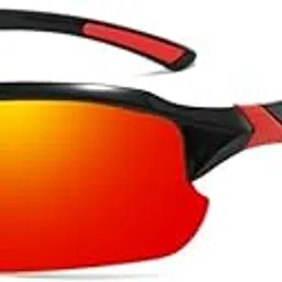 Wraparound Polarized Rimless Sports Sunglasses for Cricket Cycling Riding Driving Lightweight UV Protected Goggles for Men Women Half Frame Anti Glare Stylish Mirrored Goggles-image-2