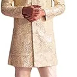 vastramay Men's Georgette Sherwani Set For Festive Celebrations-picture-51