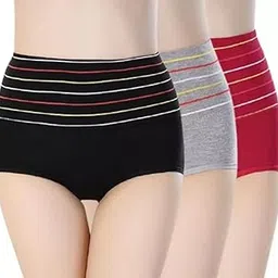 kietties Women's Cotton Blend Bikini (Panty (P3)-Black-Grey-Maroon_XL)-picture-11