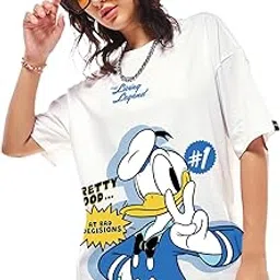 bewakoof Women Cotton Graphic Print Oversized Fit T-Shirt-picture-48