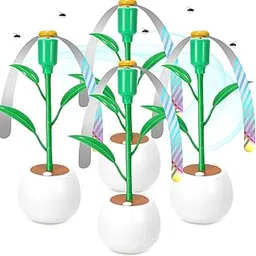 Fly Fans for Tables, Fly Repellent Fans Indoor Outdoor Food Fans Keep Flies Away, Fly Spinner Table Top with Holographic Blades, Bug Fans for Picnic, Party, BBQ (White, 4 Pack)-picture-42