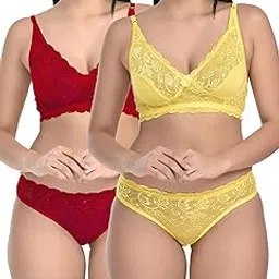 fims - fashion is my style Women Cotton Stretch Non-Padded Non-Wired Bra Panty Set, Girls Lingerie Set, Everyday Wear, See Main Image to Check How Many Sets You Will Get-picture-44