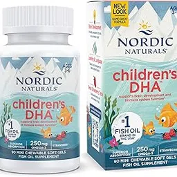 Nordic Naturals Children’S DHA For Omega 3 | Fish Oil For Kids 250 Mg From Arctic Cod Liver Oil | Omega 3 EPA & DHA For Kids 3-6 Yrs| Brain Development & Immunity Strawberry Fish Oil 90 Mini Softgels-image-34