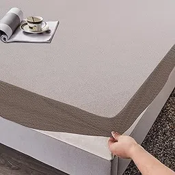 Glassiano Luxury Lucent Terry Cloth Fitted Mattress Protector 72x80 Inches King Size Bed | Water Resistant Ultra Soft Mattress Cover | Hypoallergenic Bed Cover (Grey_Pack of 1)-image-56