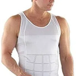 ultratop Men's Body Shaper Vest Compression Tank Top | Slimming Undershirt for Gym (Size 2XL) - WHITE-picture-10