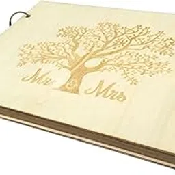 LOOM TREE® Wooden Wedding Guest Book Wedding Signature Scrapbook for Party 10 Pages | Wedding Supplies | Guest Books & Pens-picture-29