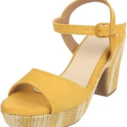 mochi Women's Block High Heels Ankle Strap Fashion Sandal-picture-37
