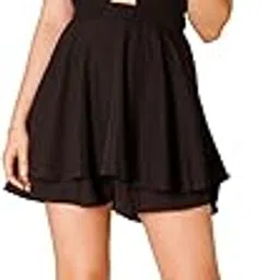 berrylush Women Solid Shoulder Straps Layered Mini Jumpsuit-picture-34