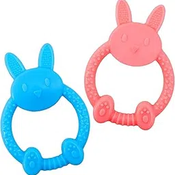 MamaLaps Silicone Baby Teether Rabbit-Shaped | BPA-Free, Food Grade Soft Teething Toy for Newborns & Infants | Textured for Soothing Gums | Easy-to-Hold, Dishwasher Safe (Pack of 2)-picture-17